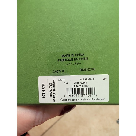 NIB Kate Spade Gold Tone Legacy Logo Clover Shamrock Pierced Earrings - Picture 6 of 7